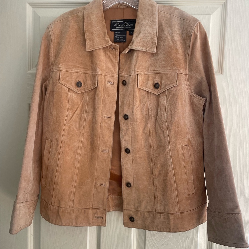 Genuine Suede Leather Jacket (Tan)